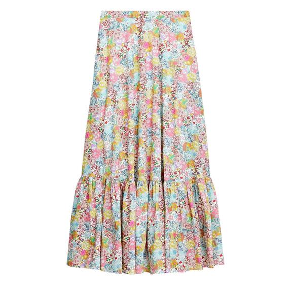 J.Crew x Liberty Fabric Floral Maxi Skirt Size 6 100% Cotton Lined Vintage Flora - Picture 12 of 14